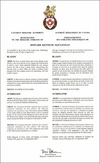 Armoiries de Howard Kenneth MacLennan