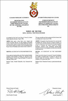 Armoiries du Town of Pictou