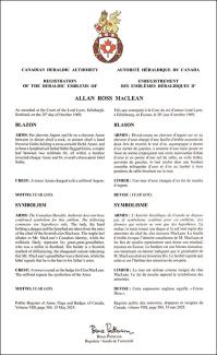 Armoiries d'Allan Ross MacLean