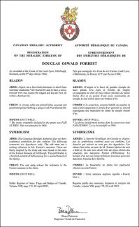 Armoiries de Douglas Oswald Forrest
