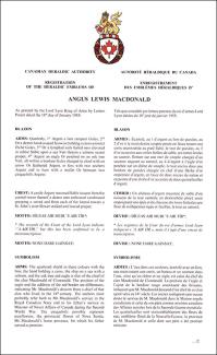 Armoiries d'Angus Lewis Macdonald