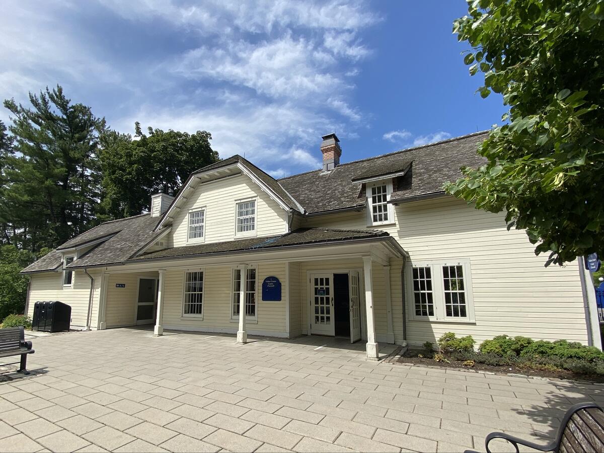 Entrance to Visitor Services building on the grounds of Rideau Hall.