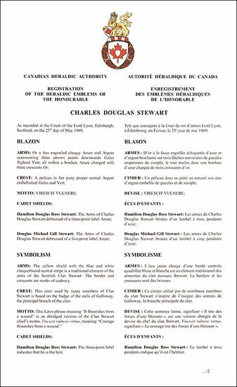 Armoiries de Charles Douglas Stewart