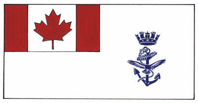 Pavillon de beaupré de la marine canadienne et drapeau du Commandement maritime